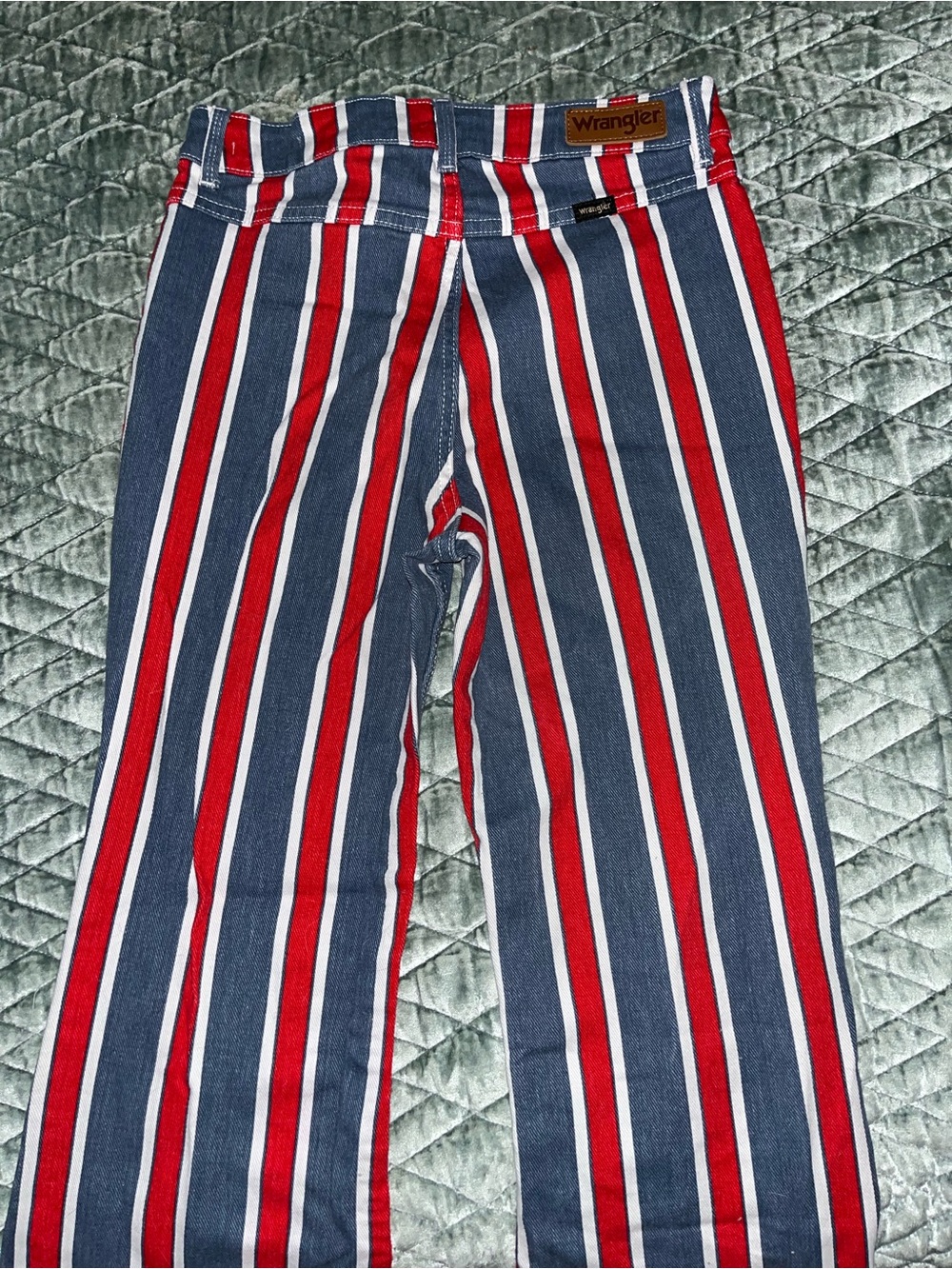 Wrangler Red, Navy & White Striped High-Waist Jeans - Picture 3 of 5